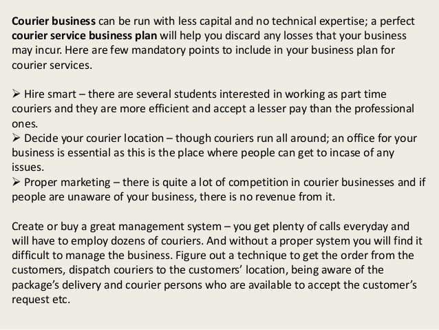 courier service requirements delivery service business plan template pdf